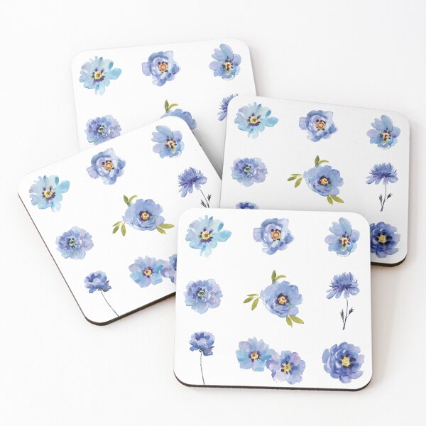 Artikelvorschau, Blaue Aquarellblumen entworfen und verkauft von Pavnud.