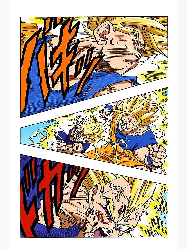 SSJ2 Goku vs Majin Vegeta Manga Page | Art Board Print