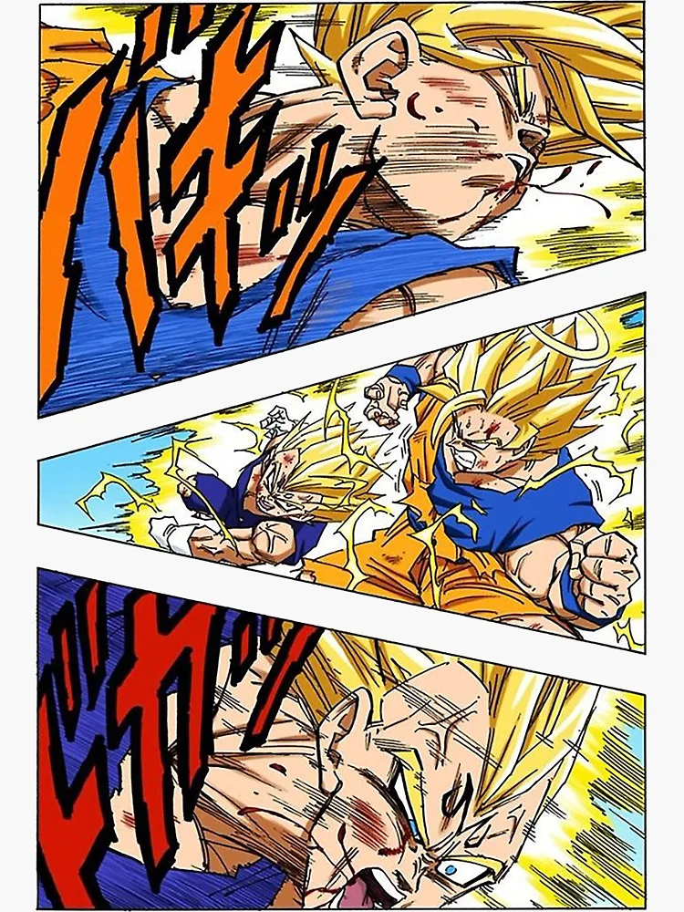 JUANMANUEL™ on X: Goku SSJ2 vs Majin Vegeta SSJ2. (Manga Full Color).   / X