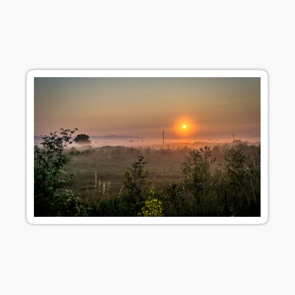 Item preview, Sunrise and morning fog at the foot of the mountain designed and sold by yanzappa.