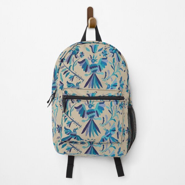 Item preview, Blue otomi tenango mexican fabric birds and flower embroidery interior design designed and sold by T-Mex.