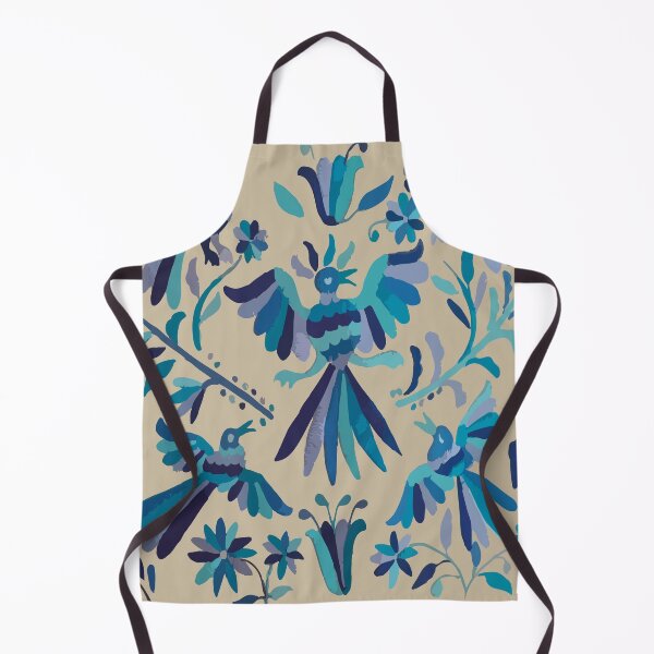 Item preview, Blue otomi tenango mexican fabric birds and flower embroidery interior design designed and sold by T-Mex.