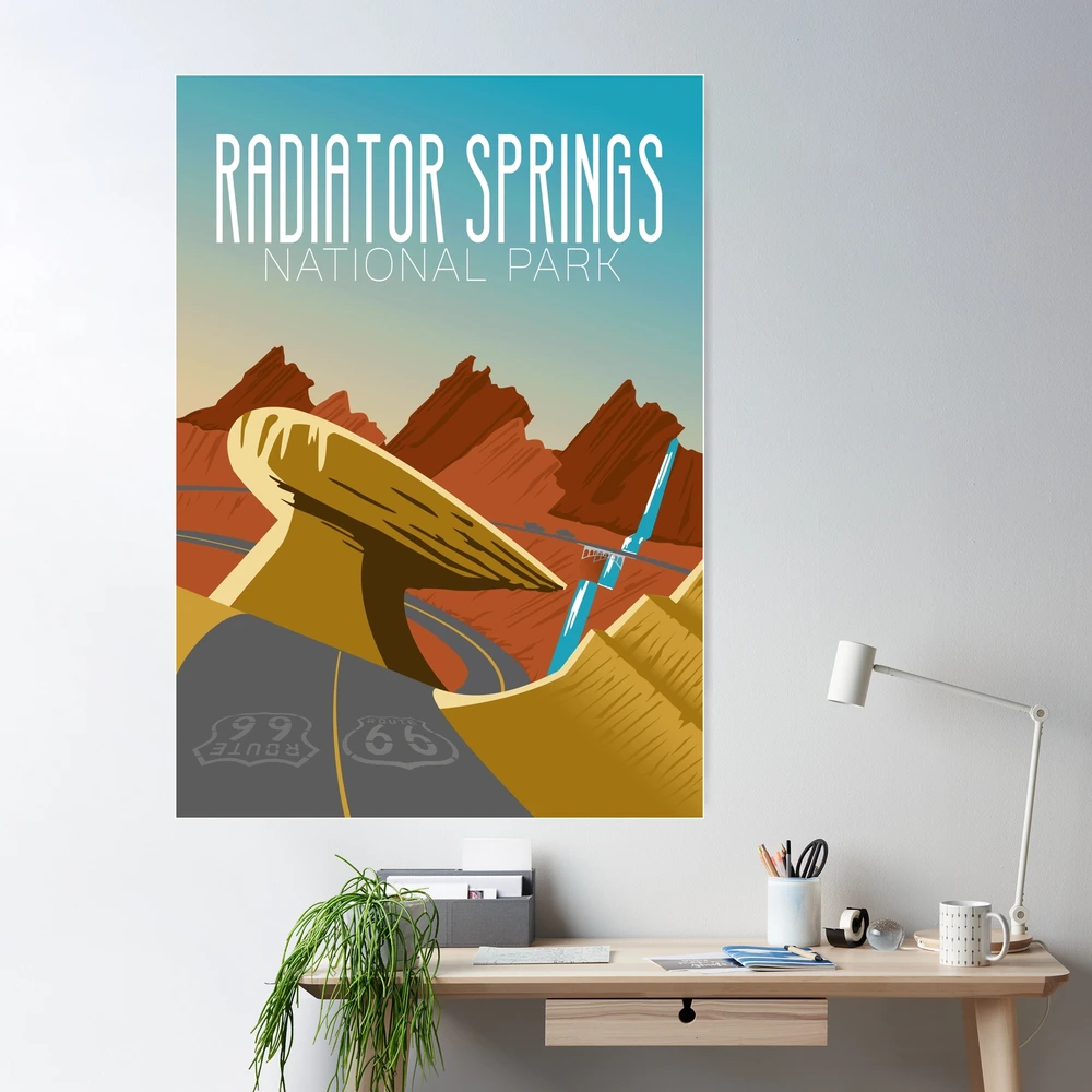 Radiator Springs RollRedDesigns Park Redbubble | National Poster\