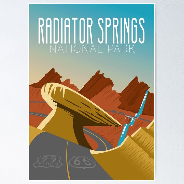 Item preview, Radiator Springs National Park Poster designed and sold by RollRedDesigns.