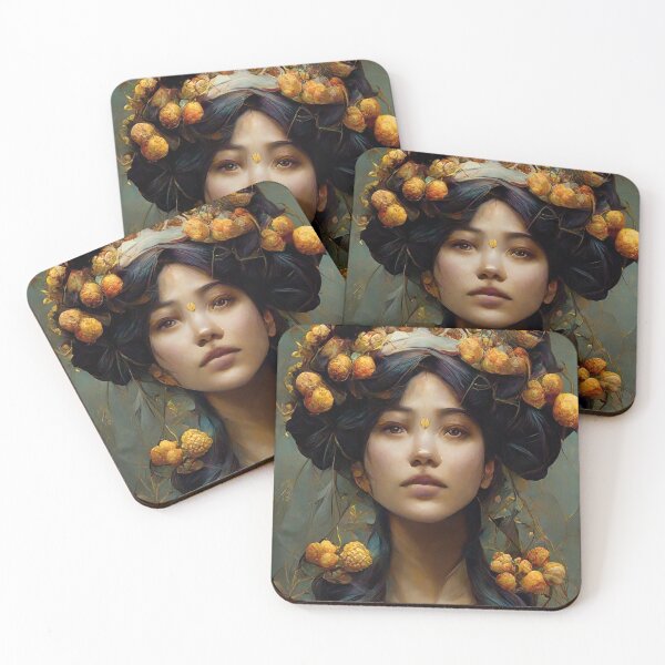 Item preview, Queen of the Golden Ground Cherries Artificial Intelligence Art by Midjourney designed and sold by ONIZUMA.