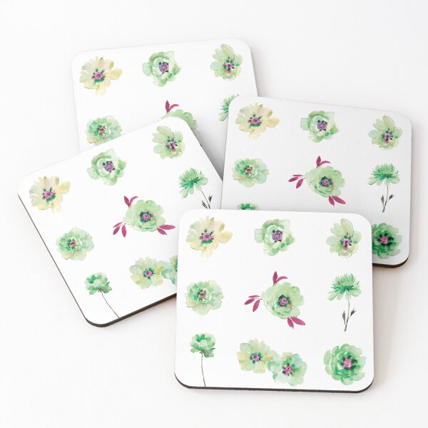 Item preview, Green-Yellow Watercolor Flowers designed and sold by Pavnud.