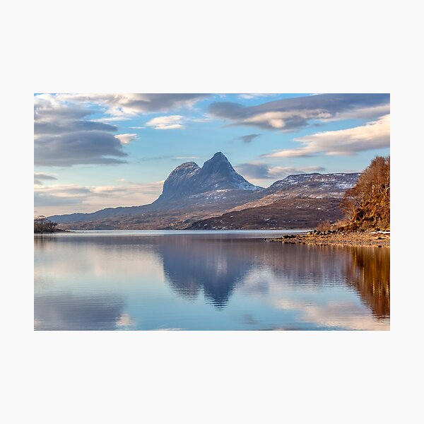 Suilven and Cam Loch, Assynt Photographic Print