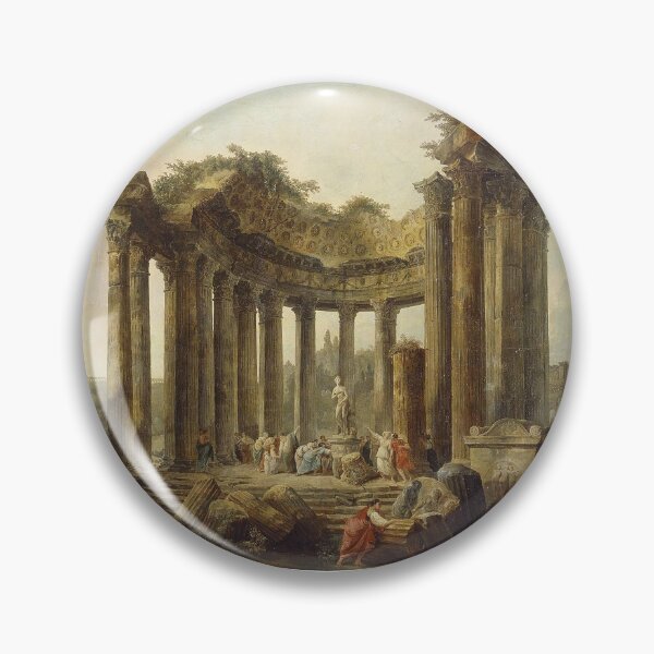 Item preview, Landscape with the Ruins of the Round Temple, with a Statue of Venus and a Monument to Marcus Aurelius Hubert Robert  designed and sold by OldTimeArt.