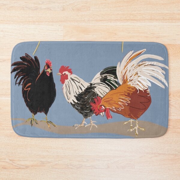 Item preview, Rooster pattern in baby blue #1 designed and sold by EskTuulispaa.