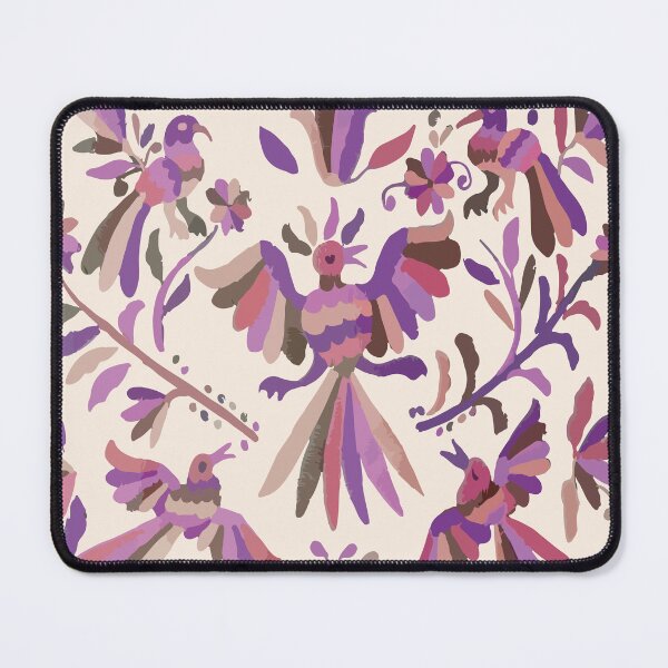 Item preview, Pink purple otomi tenango mexican fabric birds and flower embroidery interior design designed and sold by T-Mex.
