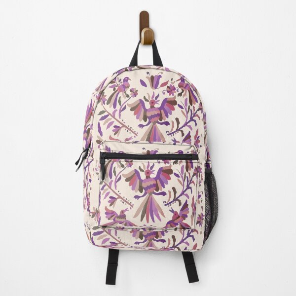 Item preview, Pink purple otomi tenango mexican fabric birds and flower embroidery interior design designed and sold by T-Mex.