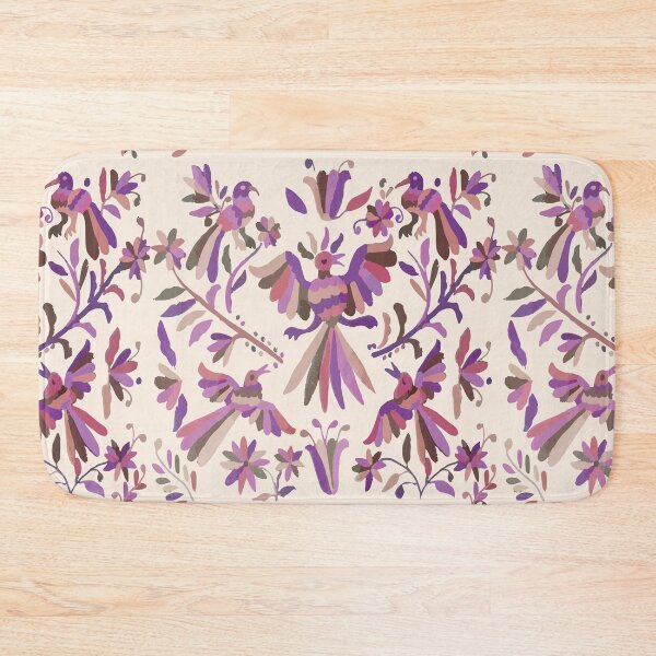 Item preview, Pink purple otomi tenango mexican fabric birds and flower embroidery interior design designed and sold by T-Mex.