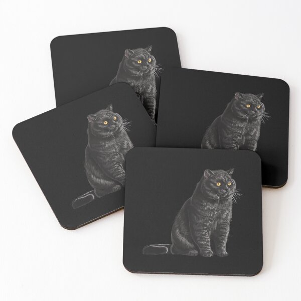 Item preview, Sitting Black British Shorthair Cat designed and sold by alwe-designs.