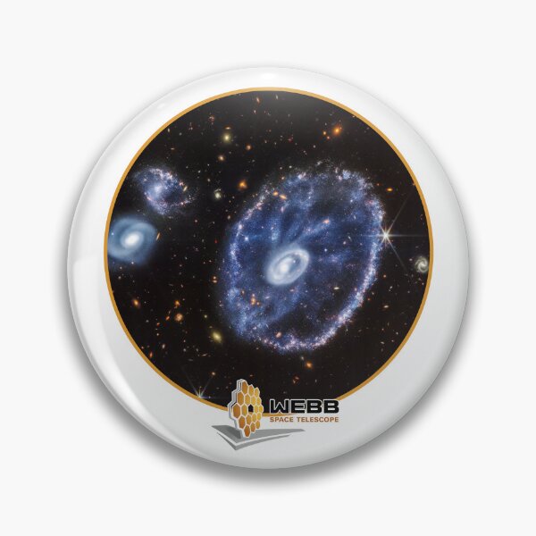 Artikelvorschau, NASA-Foto von Cartwheel Galaxy mit James Webb Space Telescope Logo entworfen und verkauft von AlanPhotoArt.