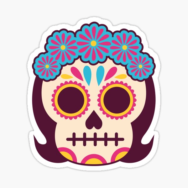 mexican-sugar-princess-skull-sticker-for-sale-by-pixystickers-redbubble