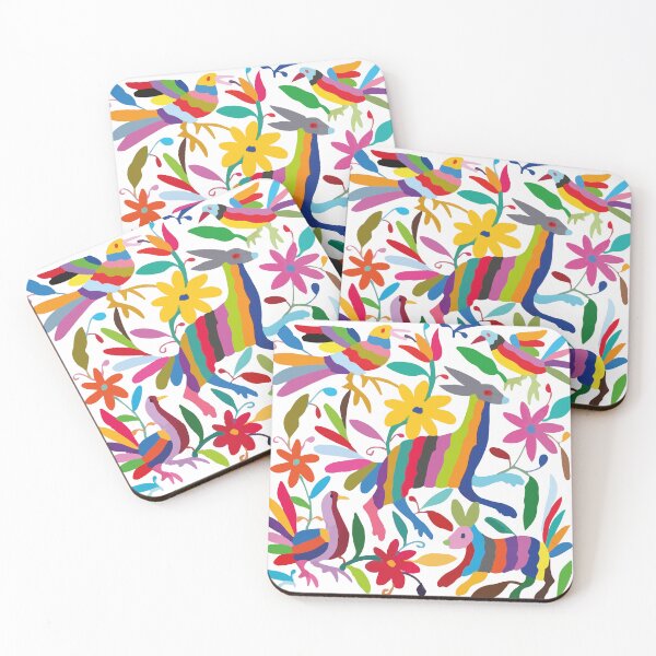Item preview, Mexican textile handmade embroidery multicolor pattern otomí tenango fabric designed and sold by T-Mex.