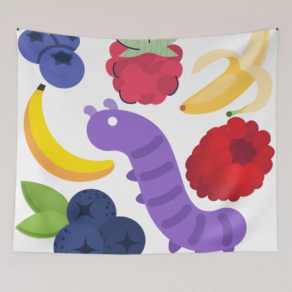 Item preview, Bright Summer Fruits and Worms designed and sold by 2Cheesy4U.