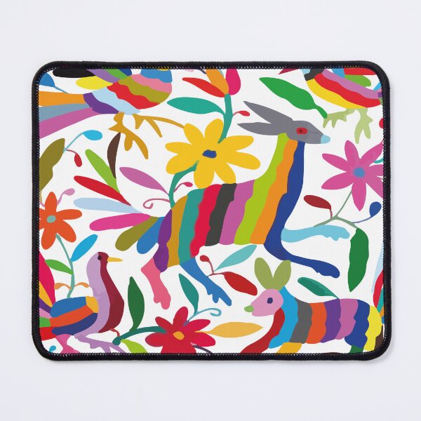 Item preview, Mexican textile handmade embroidery multicolor pattern otomí tenango fabric designed and sold by T-Mex.