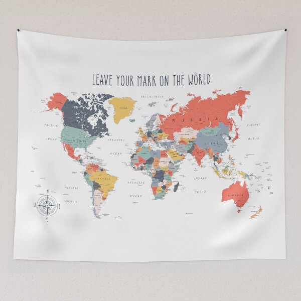 Item preview, World Map Leave Your Mark on the World designed and sold by UrbanEpiphany.