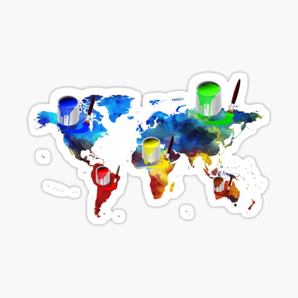 Item preview, Paint the World Colorful Paint World Map designed and sold by QuotinTs.