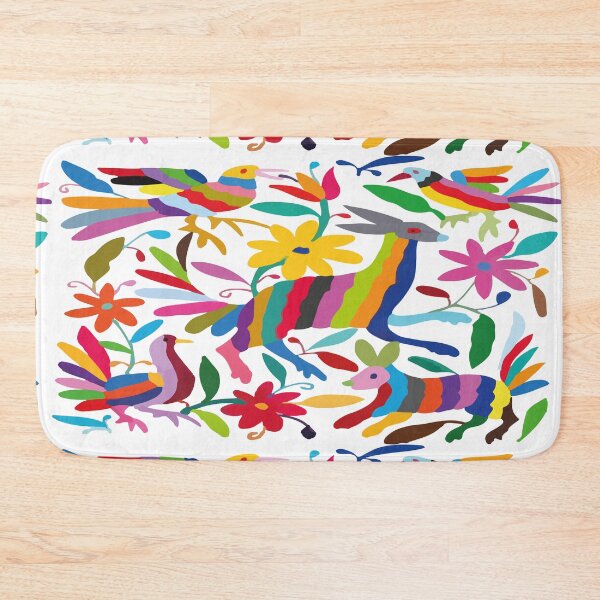 Item preview, Mexican textile handmade embroidery multicolor pattern otomí tenango fabric designed and sold by T-Mex.