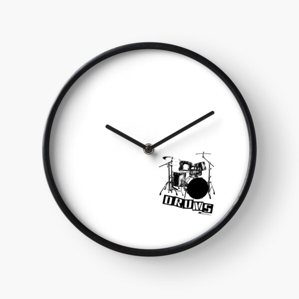 Label Me A Drum Set (Black Lettering) Clock