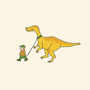 Imagen de la obra Niño paseando a su dinosaurio de LilyHofmann