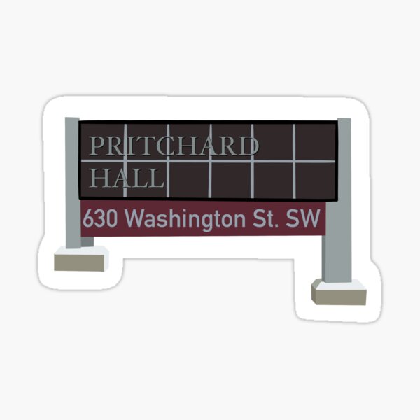 "Pritchard Hall Dorm Sign" Sticker for Sale by jessicohen15 Redbubble