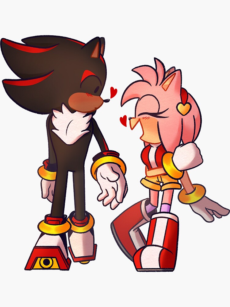 shadow x amy (shadamy) sonic the hedgehog sticker Sticker for