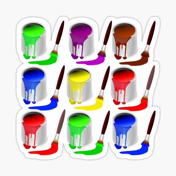 Item preview, Paint Brush Can Design Colorful Paint Cans designed and sold by QuotinTs.