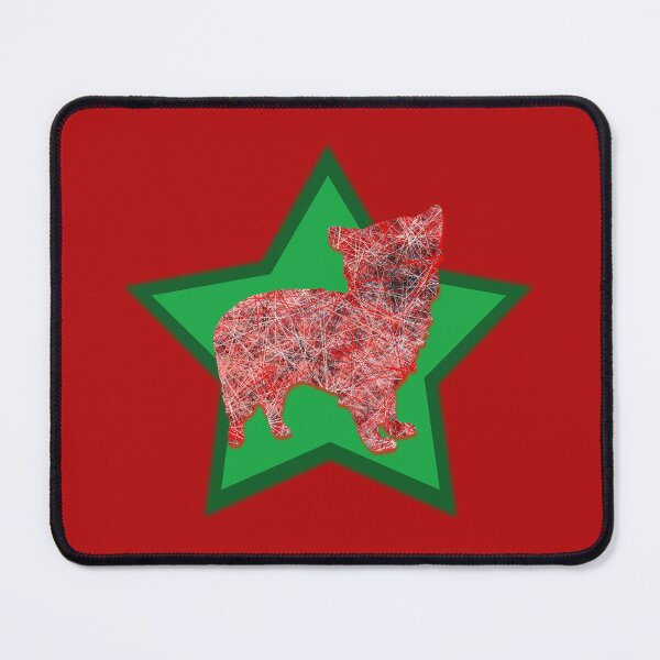 Item preview, Morkie Christmas Dog Silhouette & Green Star designed and sold by AMSonArt.