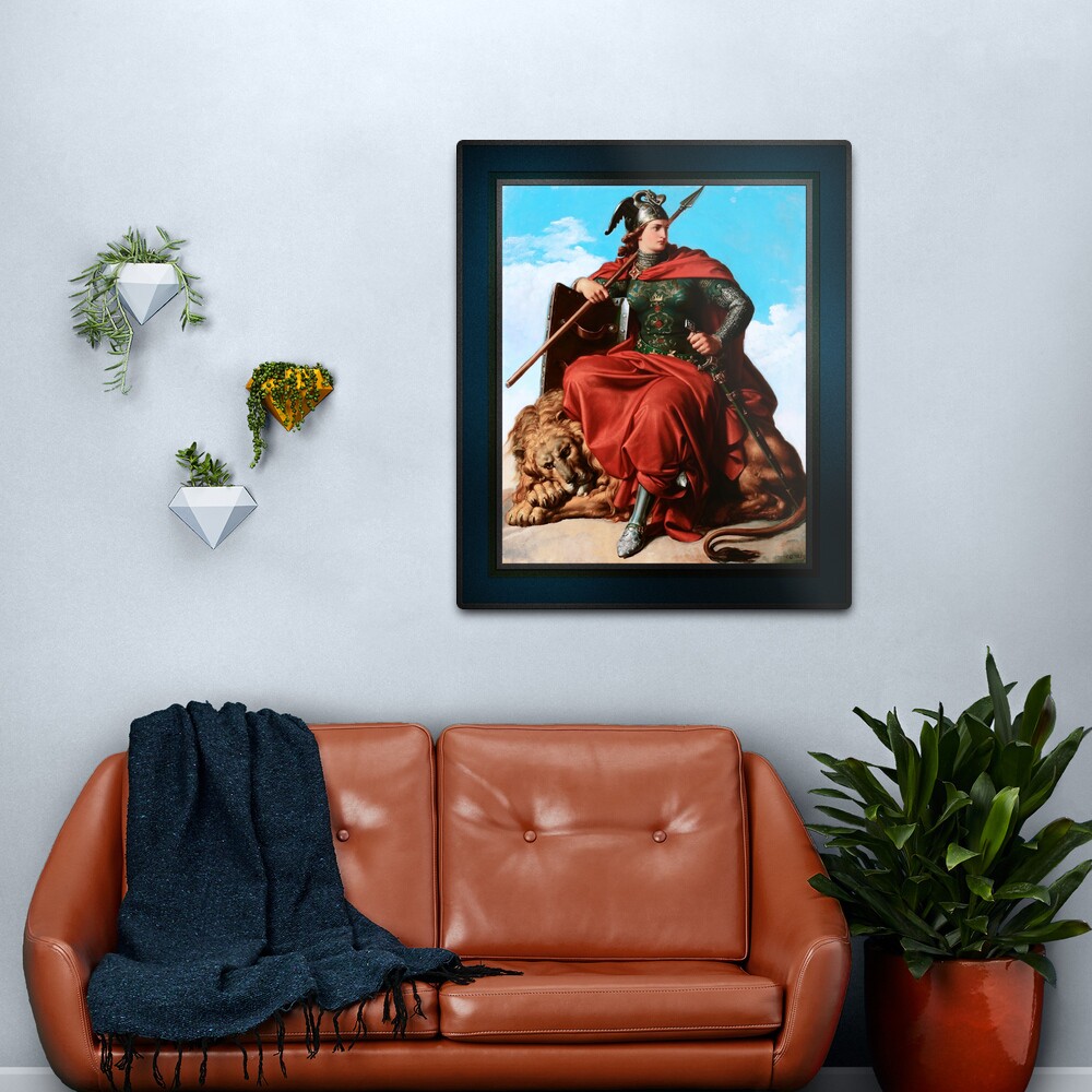 Allegorie Der Tapferkeitt by Karl von Blaas - Taming The Savage Beast 2 Allegorie Der Tapferkeitt by Karl von Blaas Remastered Xzendor7 Classical Art Old Masters Reproductions Metal Print