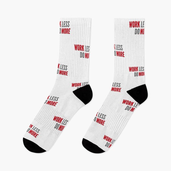 Item preview, Work more, work less do more two meaning bold gray and red type designed and sold by WordStruggle.