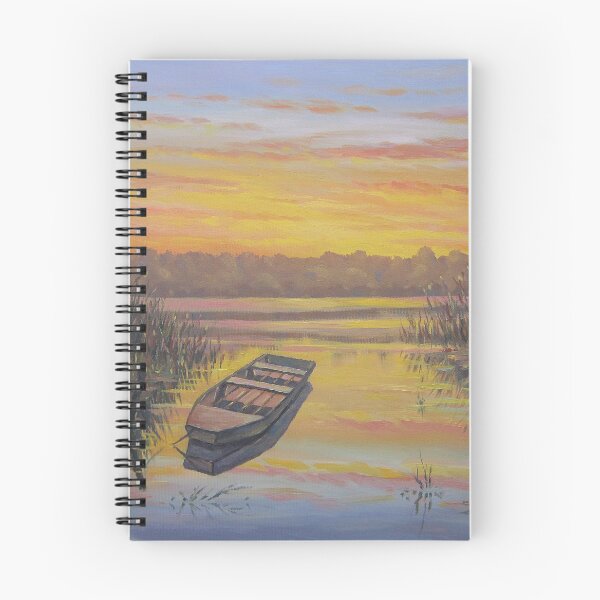 Item preview, Old boat, Old boat in the swamp, sunset painting designed and sold by rrenchim.