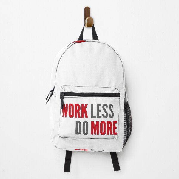 Item preview, Work more, work less do more two meaning bold gray and red type designed and sold by WordStruggle.