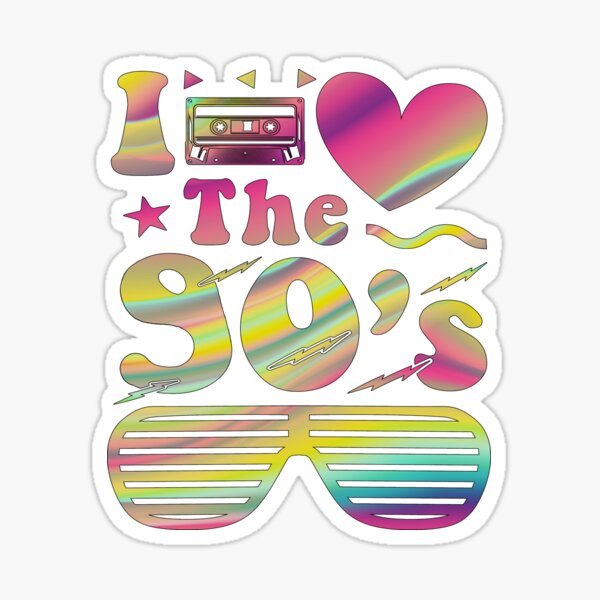 1990s 90s I Heart The Nineties Sticker For Sale By Countrysmart Redbubble 