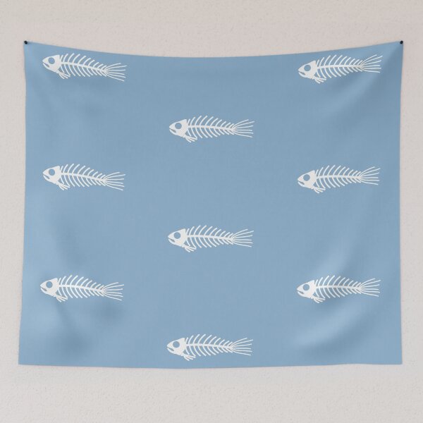 Item preview, Fish skeleton bones simple pattern designed and sold by Opalaeo.