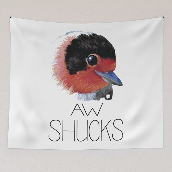 Item preview, Aw Shucks (Red-faced Warbler) designed and sold by LauraWolfArtist.