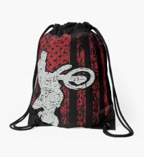Motocross Dirt Bike USA Drawstring Bag