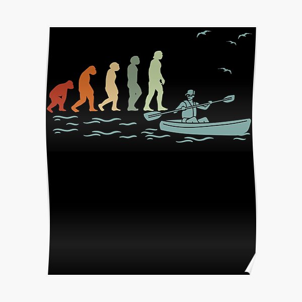 Kayak Canoe RAFTING BOAT Canoeists Canoeing Paddle Canoes Poster