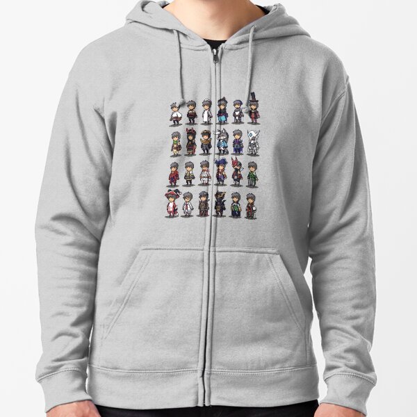 Bravely Default Jobs Zipped Hoodie