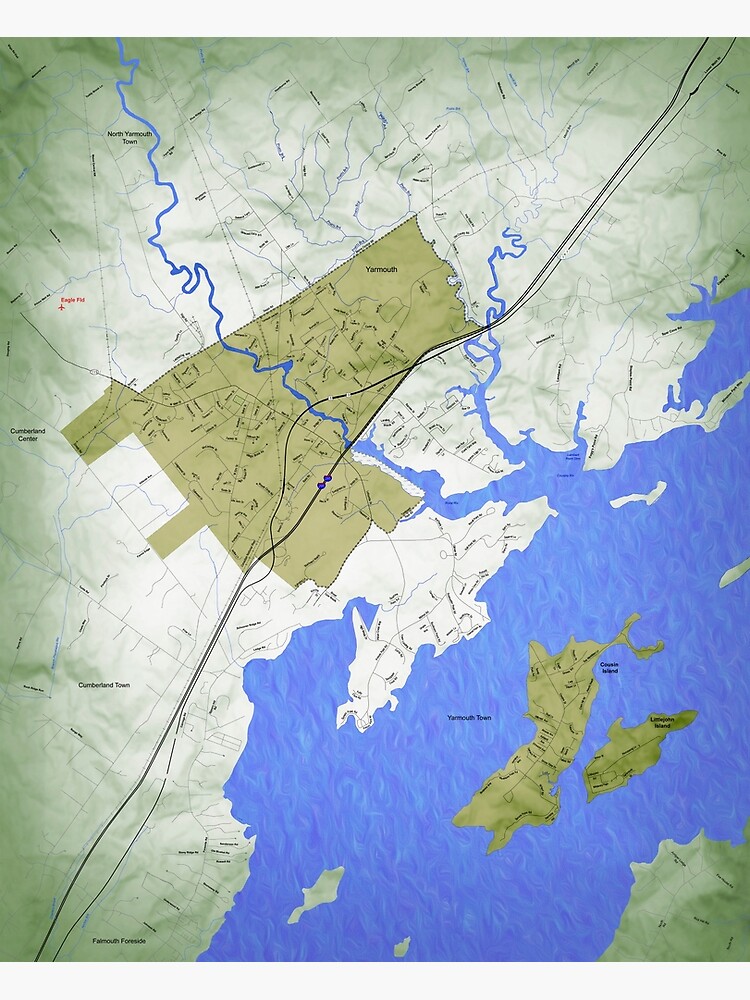 "Yarmouth, Maine Map" Poster for Sale by robophoto Redbubble