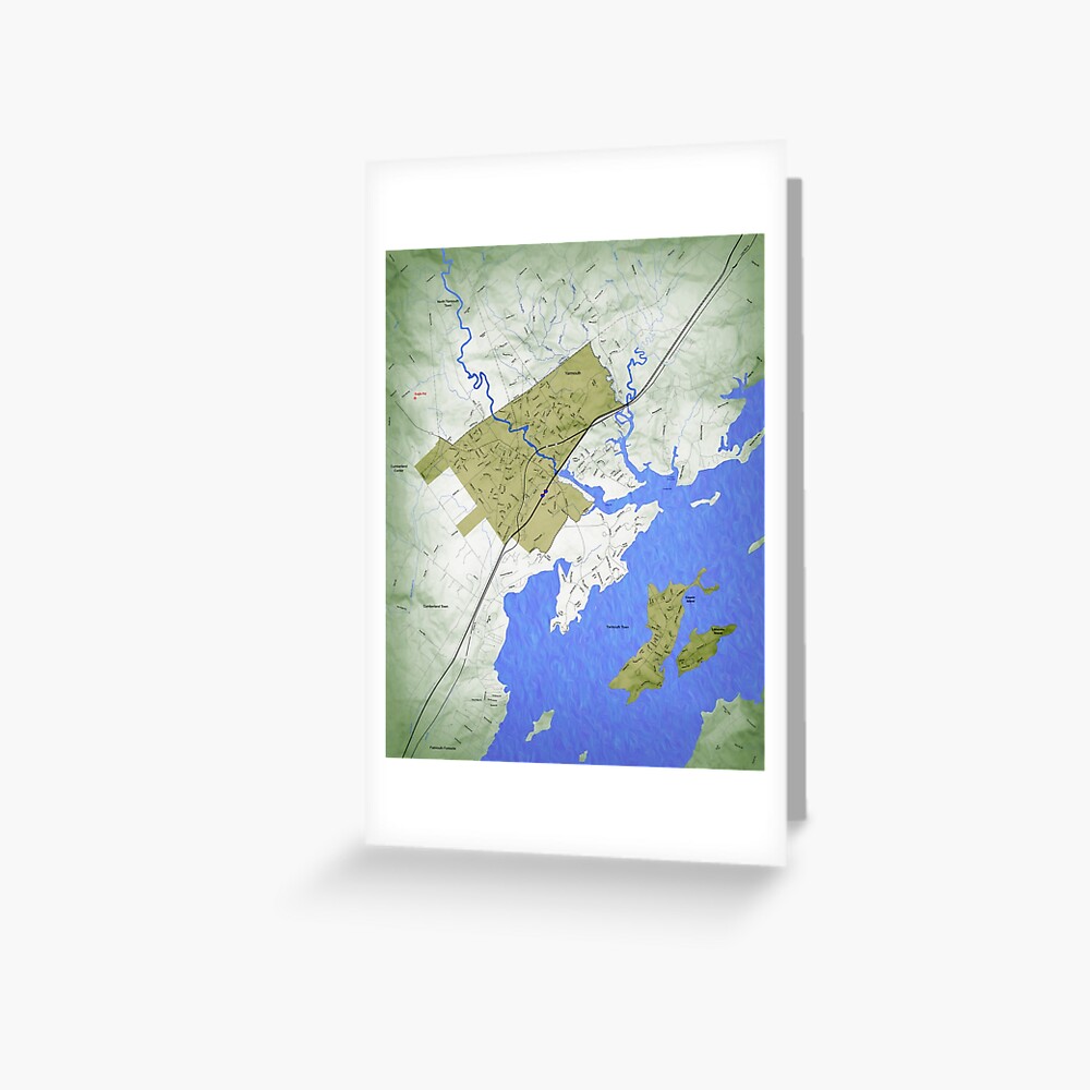 "Yarmouth, Maine Map" Greeting Card for Sale by robophoto Redbubble