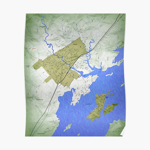 "Yarmouth, Maine Map" Poster for Sale by robophoto Redbubble