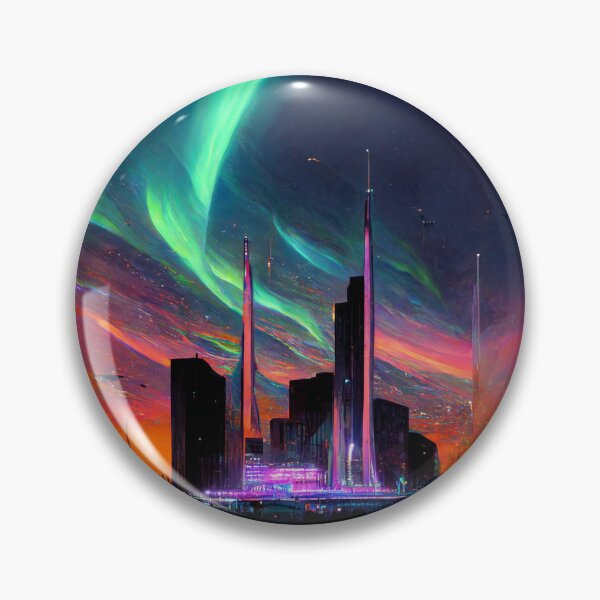 Item preview, Futuristic City Aurora Borealis designed and sold by Vimpace.