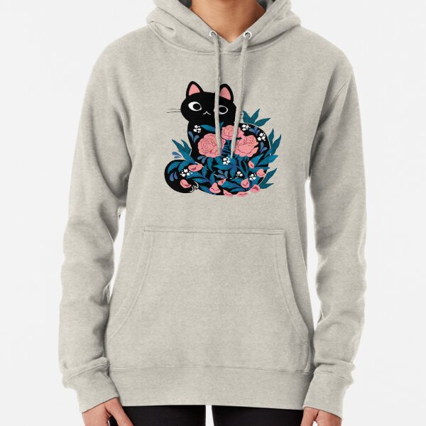 Item preview, Black cat in Prink Roses  designed and sold by michelledraws.