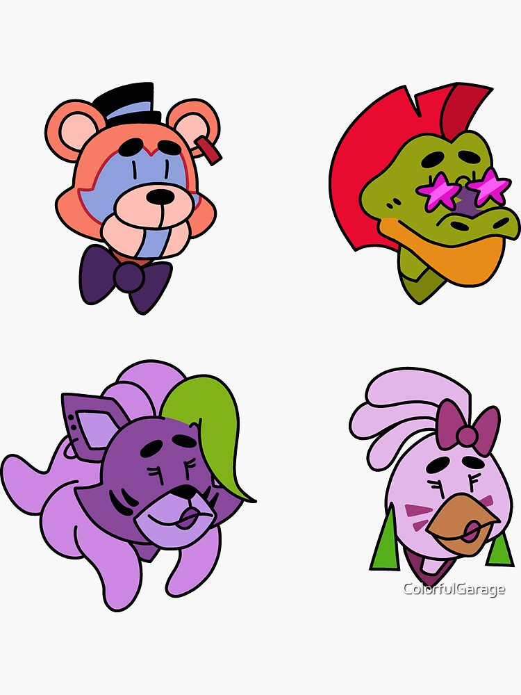 Five Nights At Freddy's Stickers - 4 Sheets of