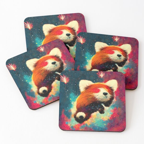 Item preview, Red Panda Abstract Space Design designed and sold by MythicPrompts.