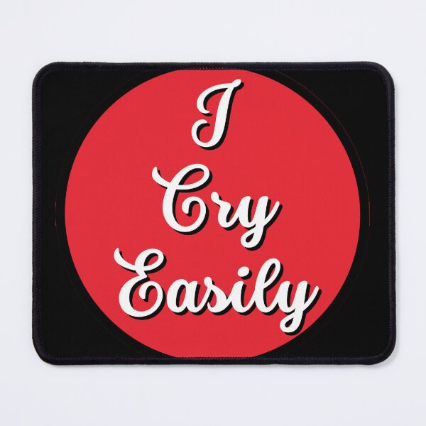 Item preview, I Cry Easily Red Circle Badge designed and sold by Pink Ribbon.
