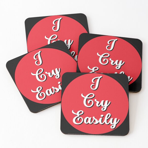 Item preview, I Cry Easily Red Circle Badge designed and sold by Pink Ribbon.